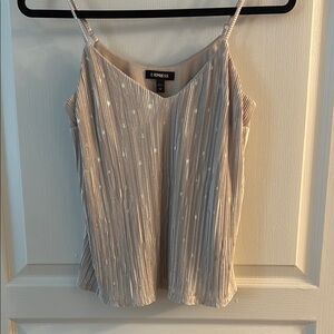 Express Women's Cream Pleated Top